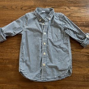GAP toddler boys gingham print shirt. Navy. Size 5.